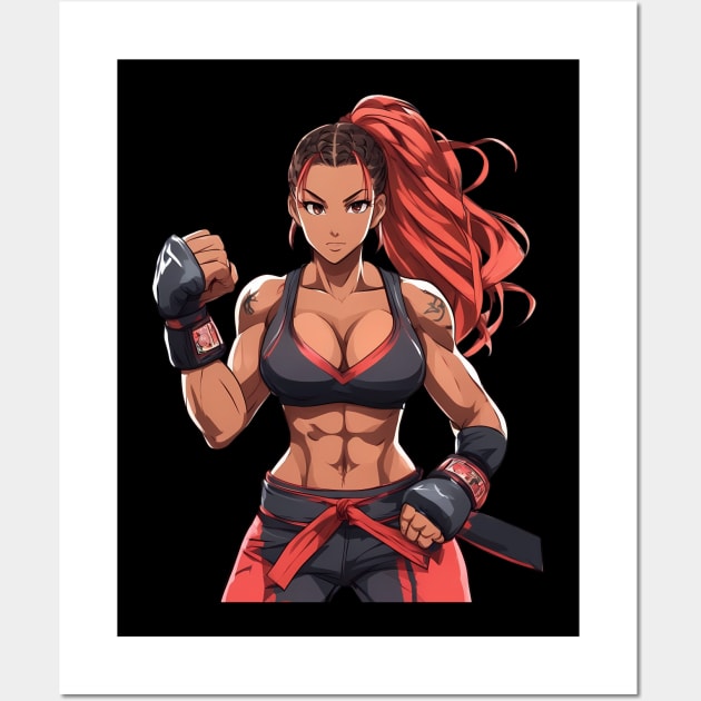 Muay Thai Girl Wall Art by animegirlnft